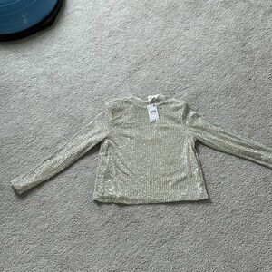 Sequined turtleneck t-shirt